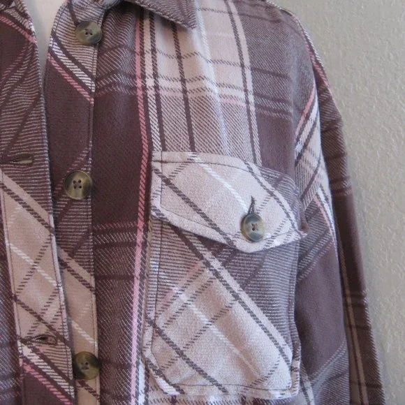 Aerie Offline Flannel Button Down Shacket - Like New - Picture 5 of 11
